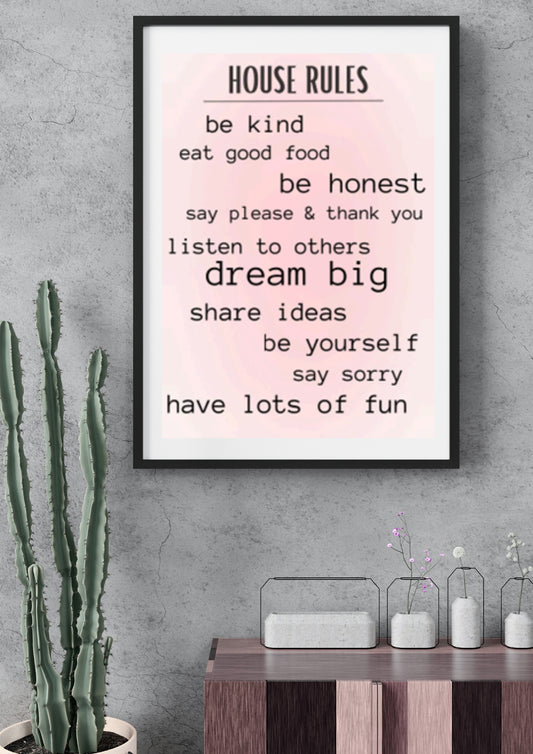 Extended house rules poster