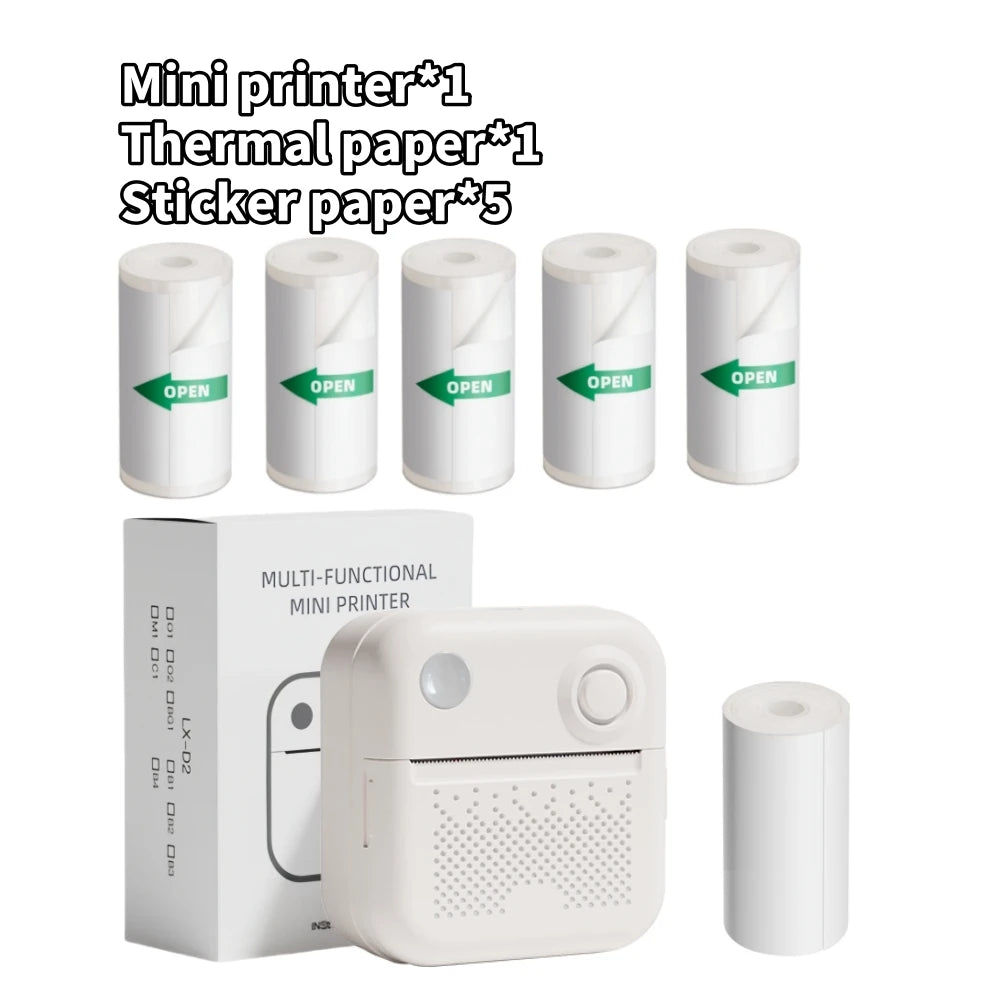 D3 Portable Thermal Printer for Stickers and Labels - Compact Mini Printer for Photo and Error Printing
