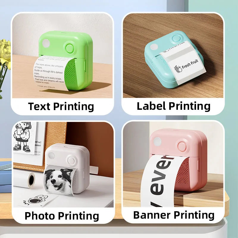 D3 Portable Thermal Printer for Stickers and Labels - Compact Mini Printer for Photo and Error Printing
