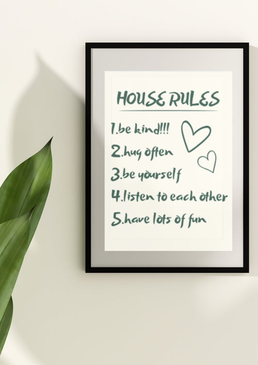 House rules wall poster