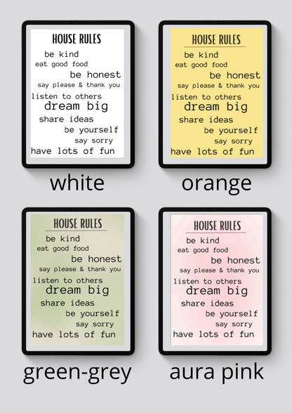 Extended house rules poster